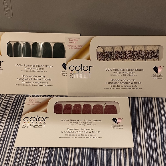 Color Street | Makeup | New 3 Sets Of Color Street Nail Polish Strips ...